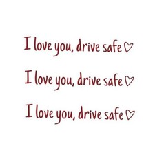 I Love You Drive Safe Car Mirror Stickers, Waterproof Vinyl Car 3 PCS Red
