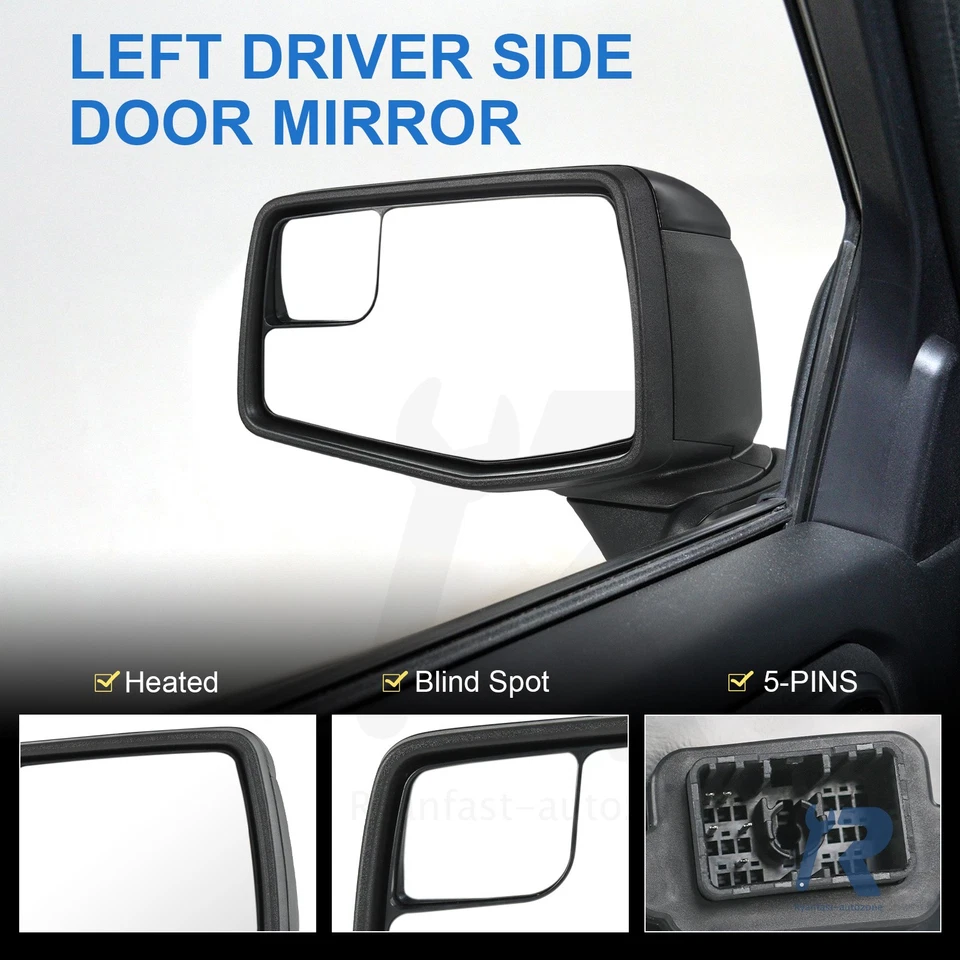 Espejo retrovisor de puerta lateral izquierdo del conductor eléctrico apto para Chevrolet Silverado 1500 2019-2025 Foto 2 de 4