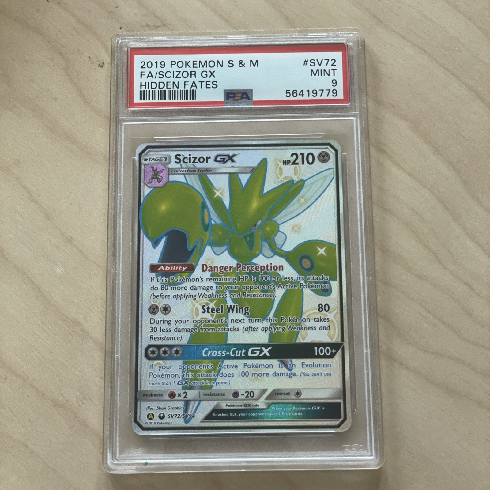 Scizor GX SV72/SV94 Hidden Fates Shiny Vault Holo PSA 9 - Mint - Pokemon