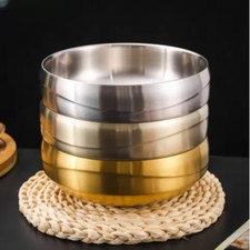 Korean Style Double Wall Stainless Steel Bowl for Noodles and Mixed Dishes