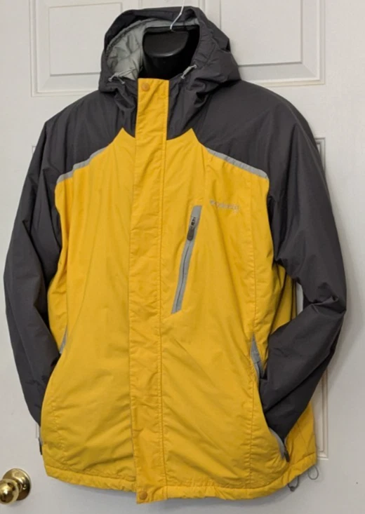 Columbia Jacket Men's Large Yellow Omni-Shield Winter Hooded Winter Grt - Image 2 of 4
