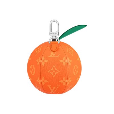 LOUIS VUITTON Orange pouch Monogram clutch men s orange 4x5.9x4 in