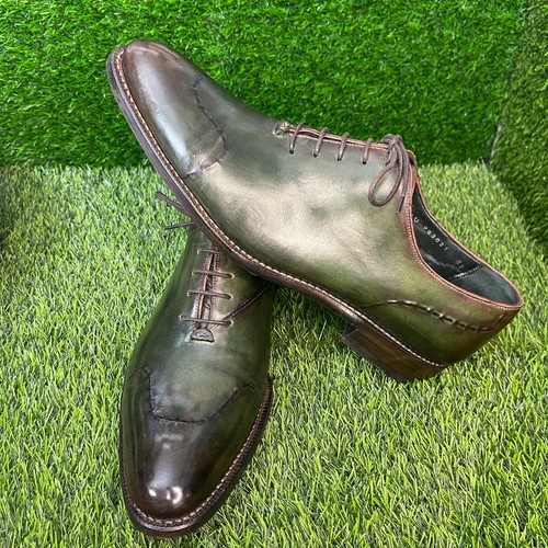 Zenobi Mens Green Petinaed Oxfords SzUS12 UK11 Lace Up Made in Italy - Picture 6 of 14