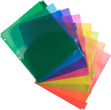 Plastic Index 8-Tab Dividers W/Double Pockets - 9 3/4 X 11 1/2 - Assorted Multi-