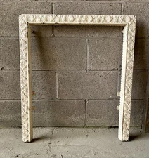 Vintage Cream Floral Ornament Cast Iron Fireplace Insert