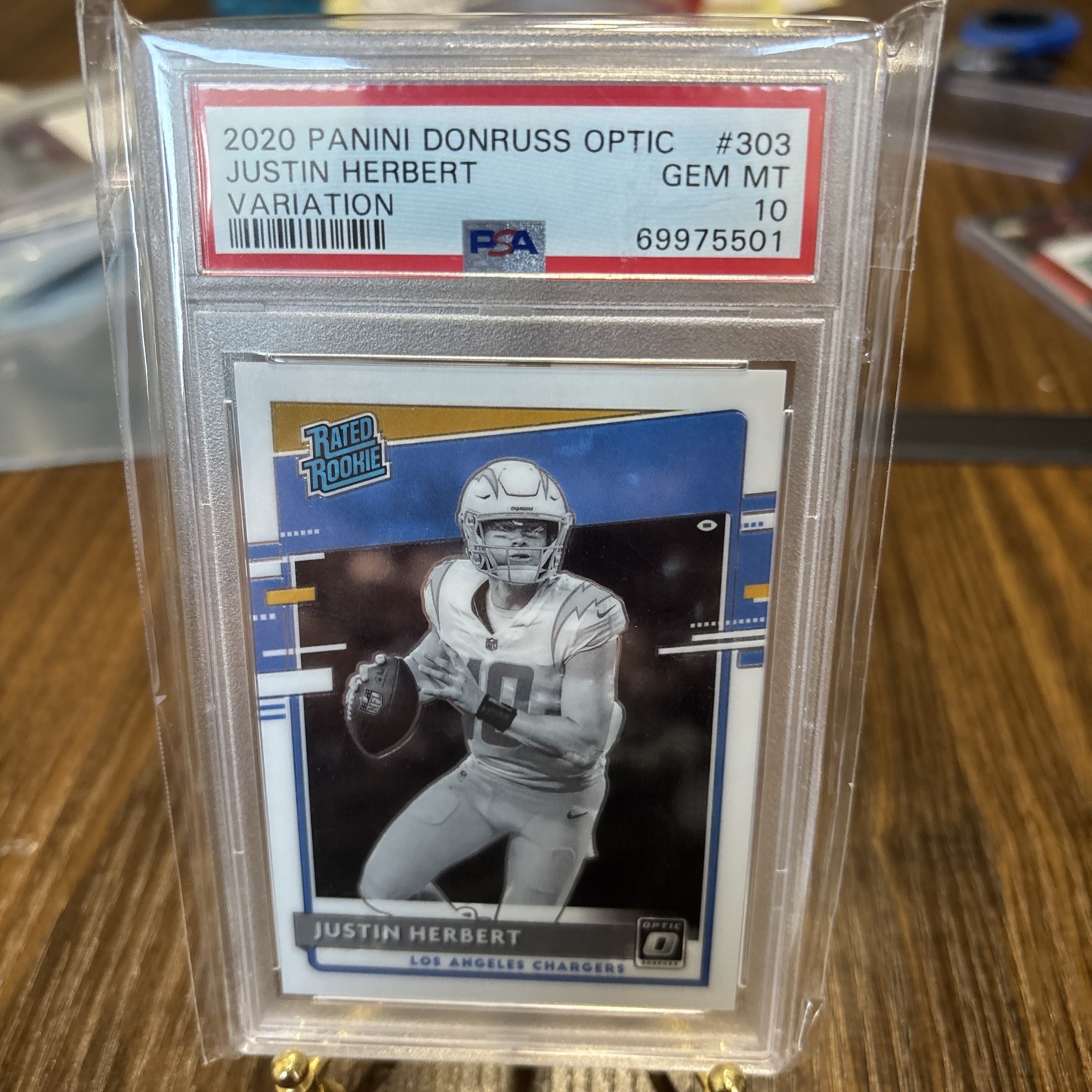 Justin Herbert Panini Donruss Optic #303 Variation