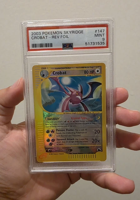 PSA 9 Crystal Crobat 147/144 2003 Skyridge Secret Rare Reverse Holo Pokemon Card