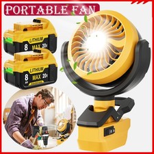 Cordless Fan For Dewalt 20V Li-ion Battery DCB200 Portable Jobsite Camping Fan