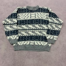 Vintage Knitted Jumper abstract patterned knit sweater Women's M 12-14 