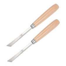 12mm Tip 6.5" Length Carbon Steel Angle Wood Carving Chisels 2pcs