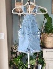 Girls Light Denim Jean Overalls Size 7/8