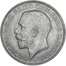 1921 Florin - George V British Silver Coin - Very Nice