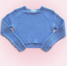 glassons blue cropped sweater size xs 