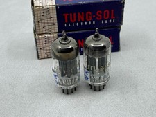  2 Tung-Sol JTL-5687 Mil Spec Vacuum Tubes Black Plates O Getters Test Strong
