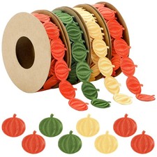 4 Rolls Thanksgiving Pumpkin Ribbons Rolls Craft DIY Thanksgiving Pumpkin Rib...