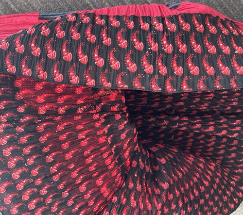 Phool Damen Stufen rot schwarz Boho Maxi langer Faltenrock Größe Medium elastisch - Bild 11 von 11