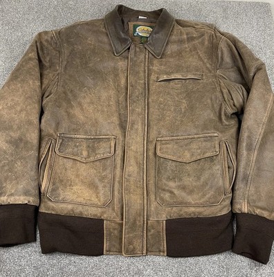 Cabelas Leather Jacket Mens XL Tall Bomber A2 Style Flight Flyer Vintage Canada