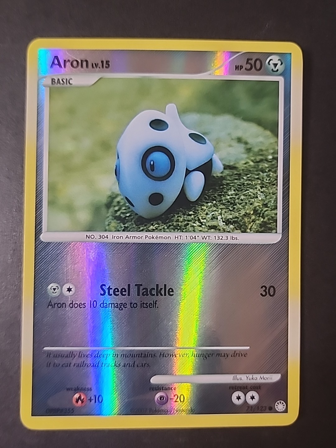 Aron 71/123 Pokémon TCG Diamond & Pearl Mysterious Treasures Reverse Holo NM