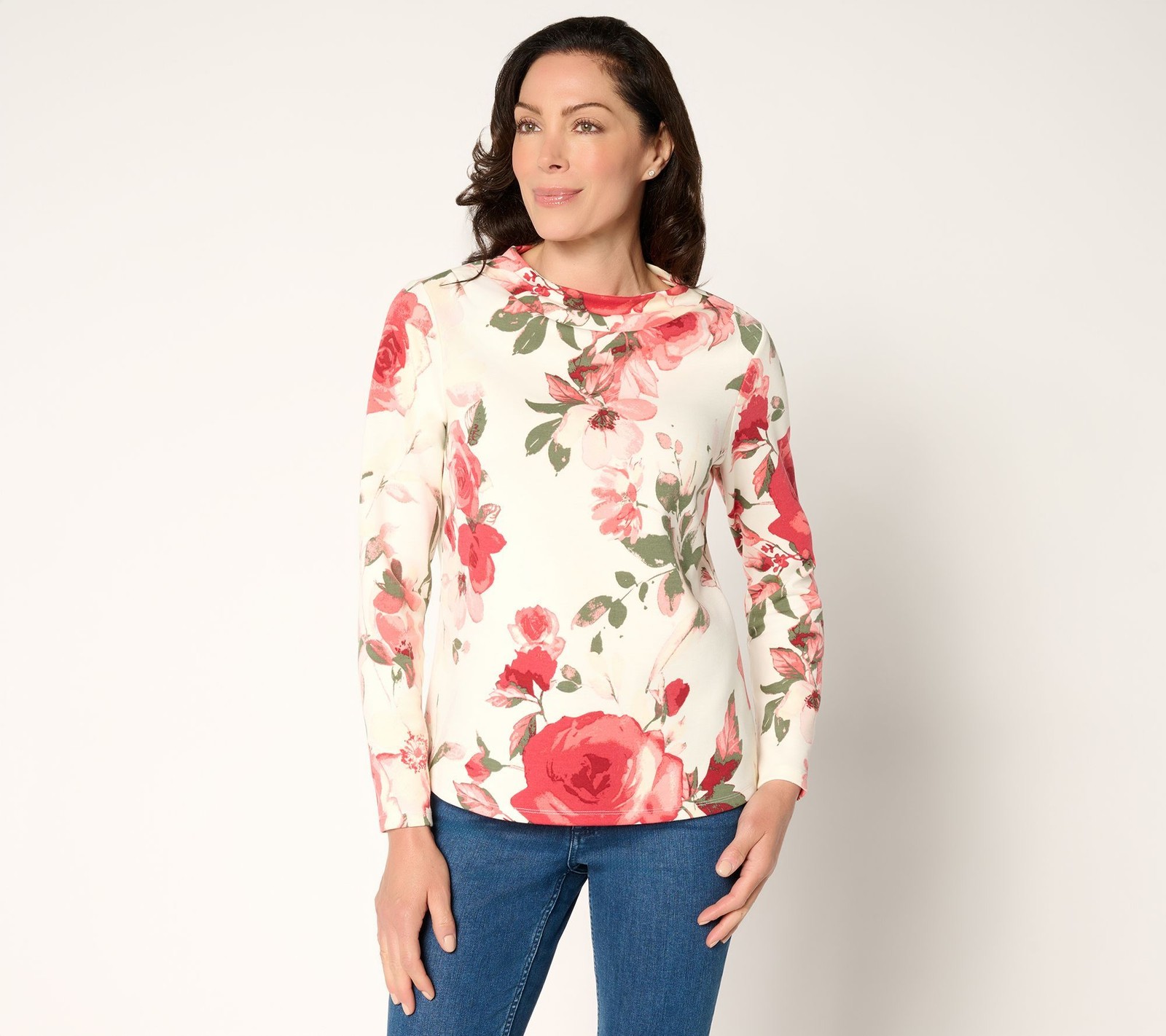 SUNNYLiFE Women's Top Sz S Printed Scuba Funnel Neck Multi-colored A706482