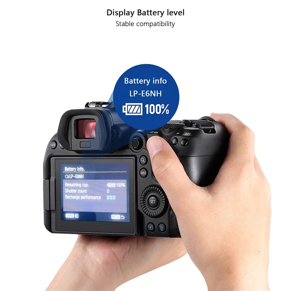 3200mAh LP-E6NH E6N Battery For Canon EOS R R5 R6 60D 70D 80D 90D 5D4 5DS R 7D - Image 2 of 4