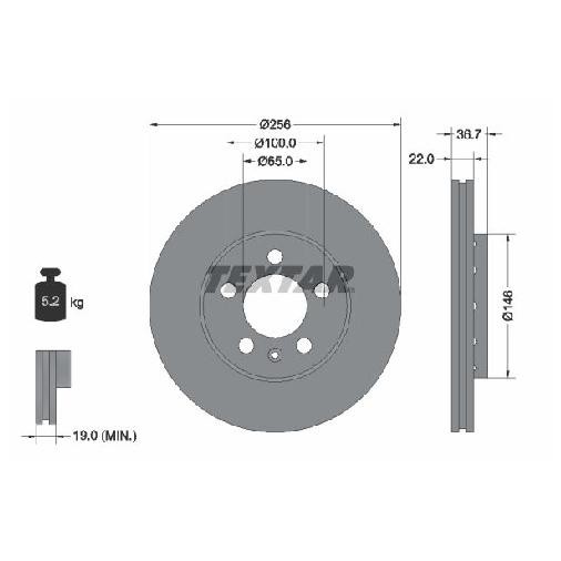 2X Bremsscheibe Vorne FüR Audi A3 8L 1.6 1.8 1.9 96 Bis 03 Textar BBY Czea-image