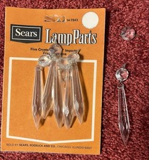 Vintage Piece Lot Faceted Crystal Glass Chandelier Icicle Lamp, Parts 3