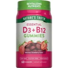Nature's Truth Vitamin D3 and B12 Gummies - 60ct