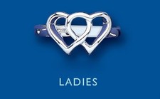 Silver Heart Ring Two Hearts 925 Hallmark size L - Q