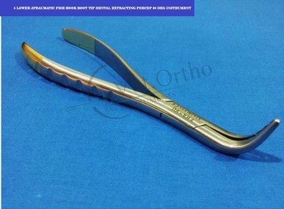 5 LOWER ATRAUMATIC FISH HOOK ROOT TIP DENTAL EXTRACTING FORCEP 90 DEG INSTRUMENT