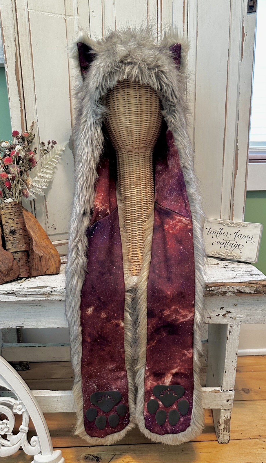 SpiritHoods Galaxy  Ruby Arctic Wolf Fox Moon Spi… - image 1