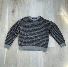 Vintage Towncraft Sweater Men's Large Geometric Knit Crewneck 90s Grandpa Cabin