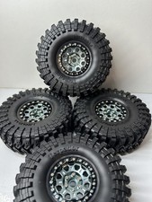 RC crawler 1.9 Metal Beadlock with Tyres Wheels Scx Axial TRX4 4 Pack New 