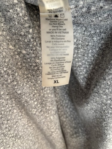 LulaRoe Joy Black Grey Duster Vest Side Slit Sleeveless XL - Picture 2 of 3