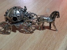 miniatura argento 800 Calesse A Zucca Con Cavallo