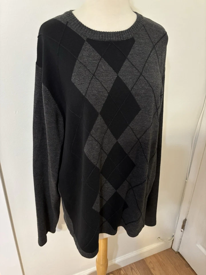 Suéter Crazy Horse Argyle Adulto Mediano Negro y Gris Foto 2 de 4