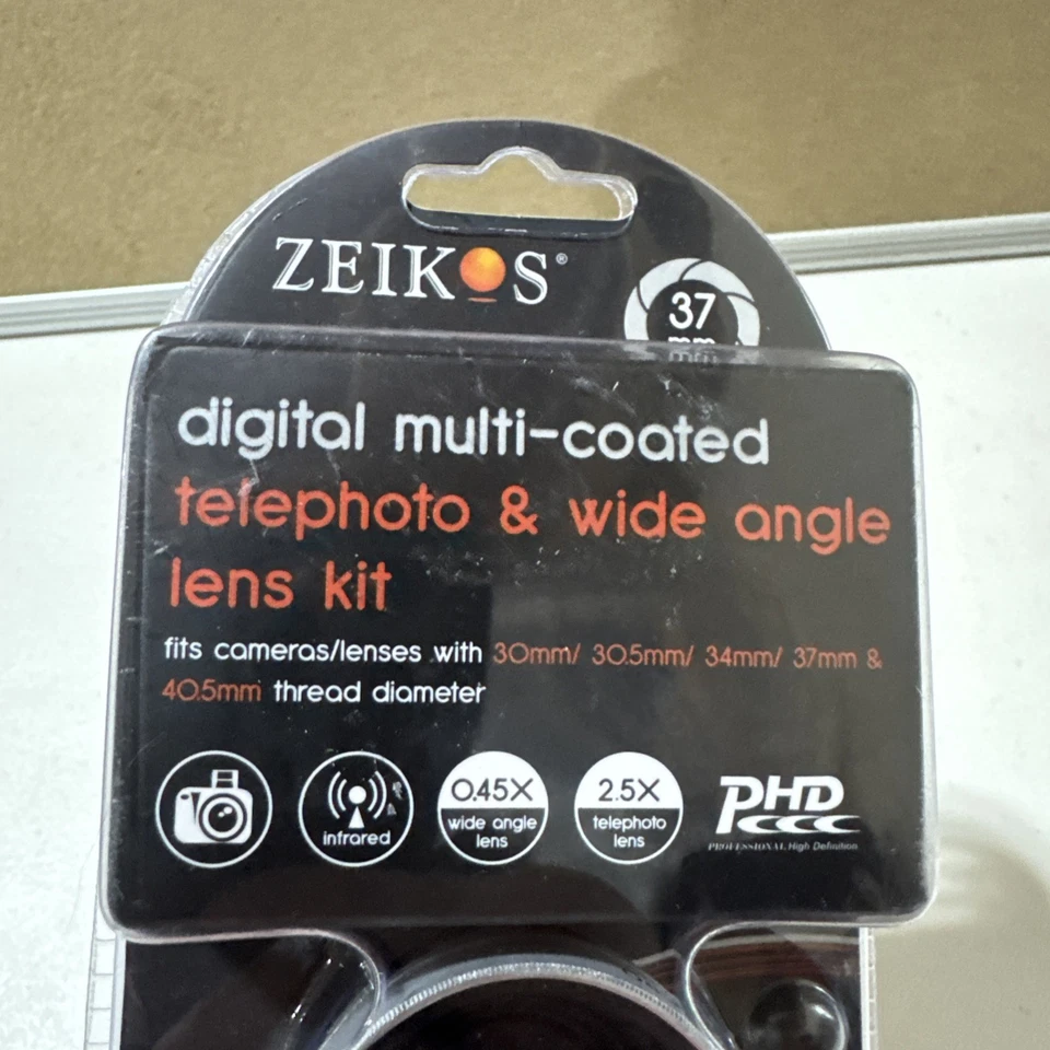 BRAND NEW ZEIKOS 37MM 2.5X TELEPHOT AND .45X WIDE ANGLE LENS KIT 25MM 27MM 28MM+ - Image 4 of 4