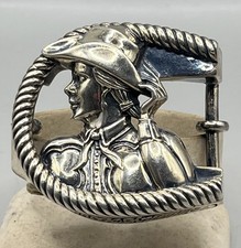 Barry Kieselstein-Cord   Cowgirl  Sterling Belt Buckle Rope Design 92g