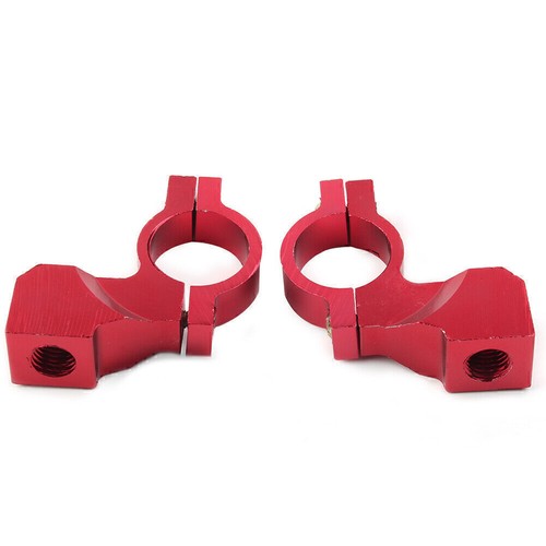 22mm 7/8'' Motorcycle Bike Handlebar Rearview Mirror Mount Bracket Clamp Red - Picture 2 of 8