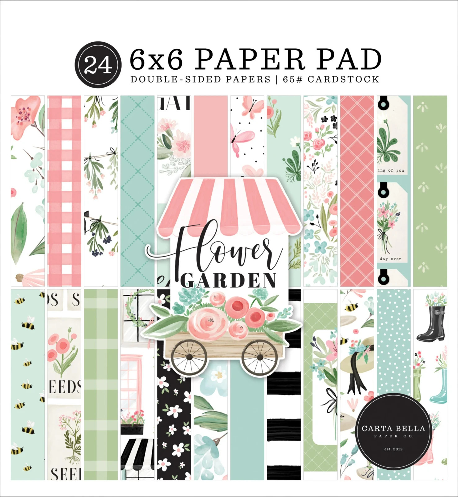 Carta Bella 6"" X 6"" Paper Pad  Flower Garden CBGA130023