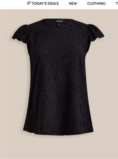 Torrid Knit Jacquard Crew Neck Flutter Sleeve Tee Blouse Top 6 6X 30