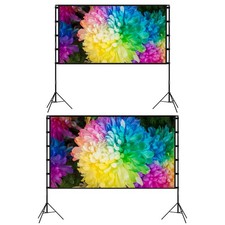 Outdoor Projector Screen with Stand - 100 inch Portable Projector Screen Indoor