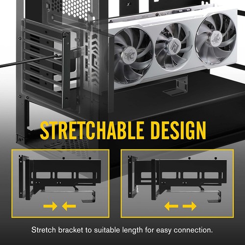Élégant porte carte vertical avec câble élévateur PCIe 4.0 17 cm - Pour PC modernes - Photo 4/9