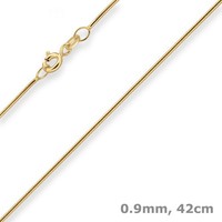 0,9Mm Schlangenkette Goldkette Collier Halskette Aus 585 Gold Gelbgold 42Cm
