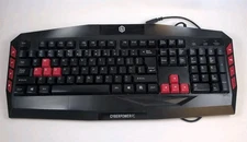 Cyberpower PC Gaming Keyboard Multimedia Black And Red USB Wired