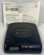 Sony Car Discman D-180K CD Player For Car With Manual Works Great 