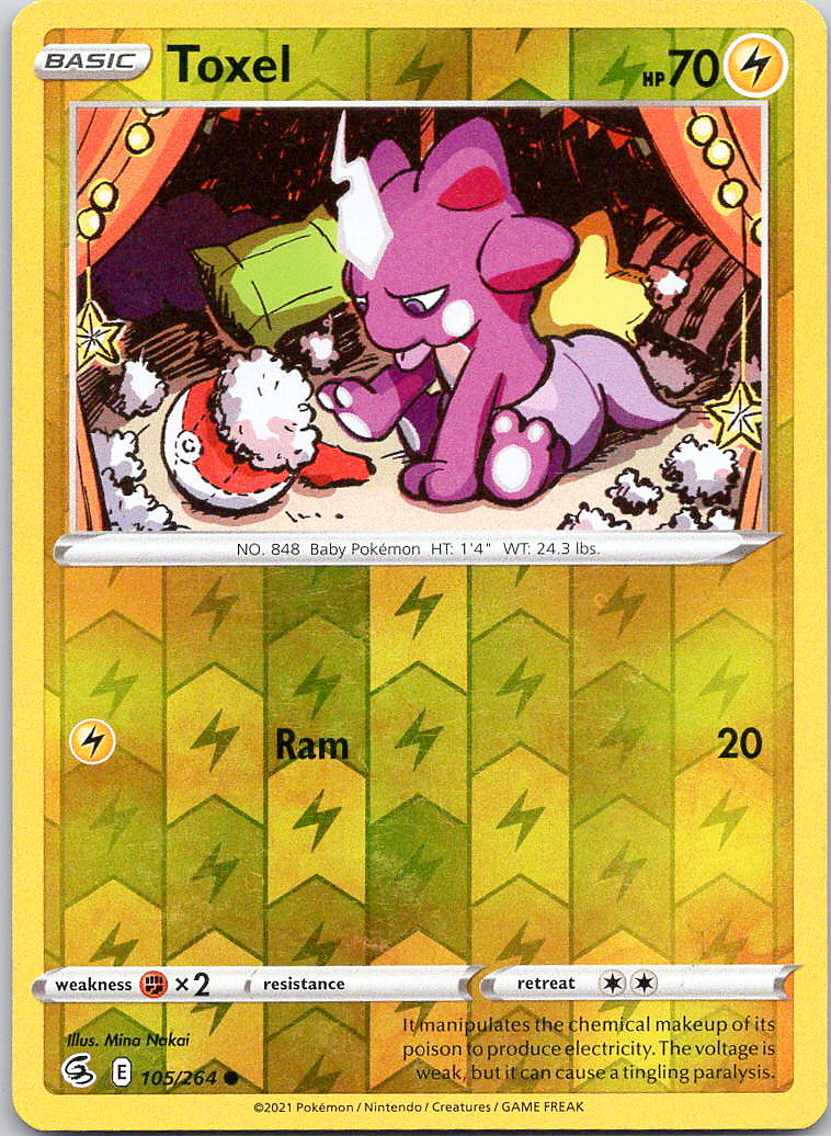 Pokemon Toxel 105/264 Fusion Strike Common Reverse Holo NM TCG