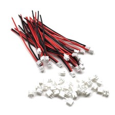 20 Sets JST-PH 2.0mm 2 Pin Male Connector with 10cm Silicone Wire Cables