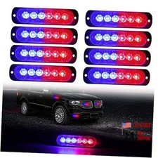 Led Emergency Strobe Lights 8x 6 Led Strobe Warning Emergency Red Blue
