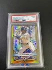 Topps 2024 Bowman Sterling Jackson Chourio Gold Refractor /50 Brewers PSA 9