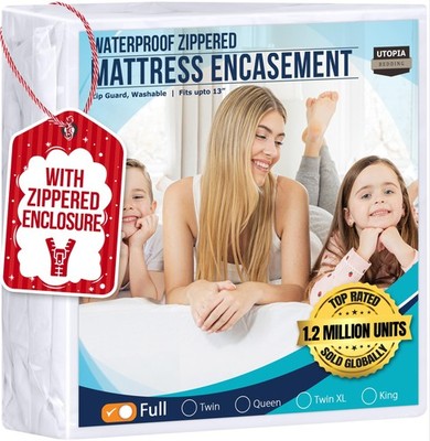 Utopia Bedding Waterproof Mattress Protector Full Size, Zippered Mattress